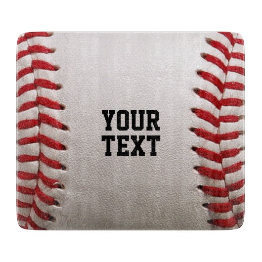 Baseball mit anpassbarem Text Schneidebrett (Vorderseite)