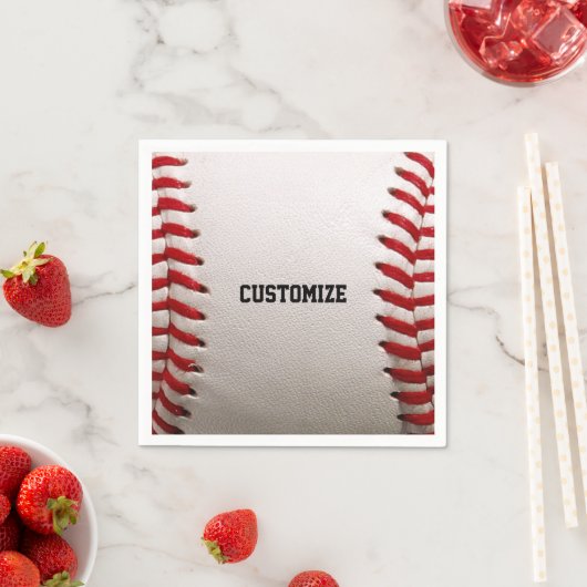 Baseball mit anpassbarem Text Serviette (Beispiel)