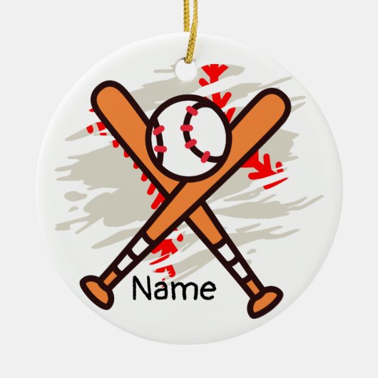 Baseball mit Ball und Bat Frohe Weihnachten für Ki Keramik Ornament (Vorne)