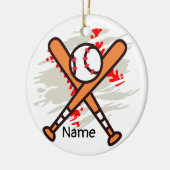Baseball mit Ball und Bat Frohe Weihnachten für Ki Keramik Ornament (Links)