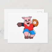 Baseball mit Baseball-Handschuh Postkarte (Vorne/Hinten)