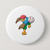 Baseball mit Baseballschläger Button (Vorderseite)