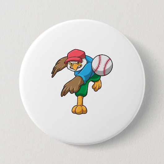 Baseball mit Baseballschläger Button (Vorderseite)