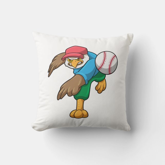 Baseball mit Baseballschläger Kissen (Vorderseite)