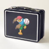 Baseball mit Baseballschläger Metall Brotdose (Rückseite)