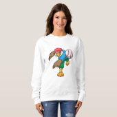 Baseball mit Baseballschläger Sweatshirt (Vorne ganz)