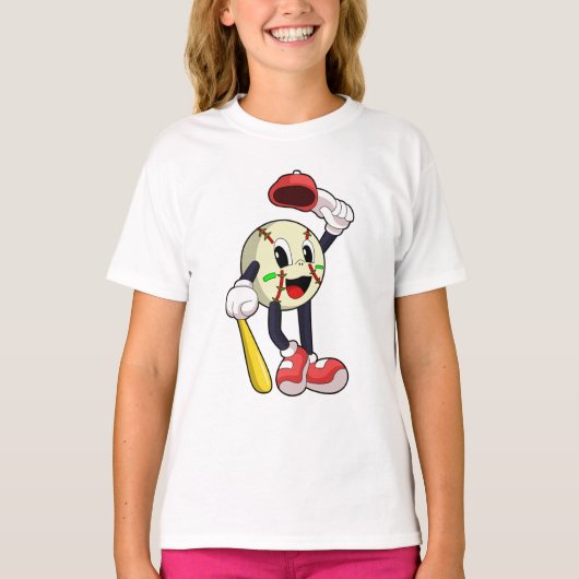 Baseball mit Baseballschläger T-Shirt (Vorderseite)