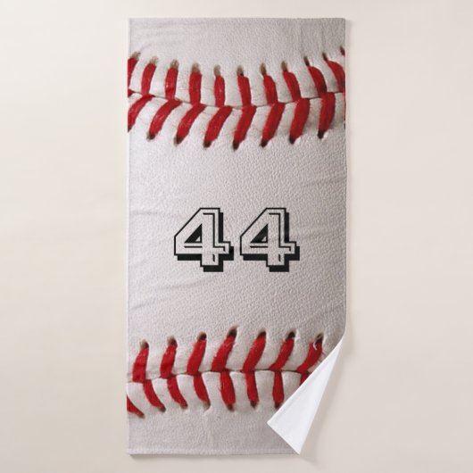 Baseball mit benutzerdefinierbarer Nummer Badehandtuch (Badehandtuch)