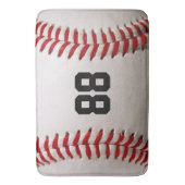 Baseball mit benutzerdefinierbarer Nummer Badematte (Vorderseite Vertikal)