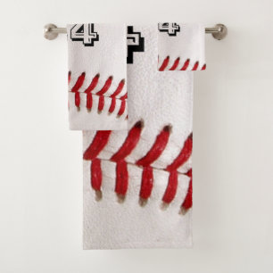 Baseball mit benutzerdefinierbarer Nummer Badhandtuch Set