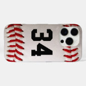 Baseball mit benutzerdefinierbarer Nummer Case-Mate iPhone Hülle (Rückseite (Horizontal))