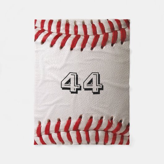 Baseball mit benutzerdefinierbarer Nummer Fleecedecke (Vorderseite)
