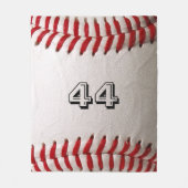 Baseball mit benutzerdefinierbarer Nummer Fleecedecke (Vorderseite)