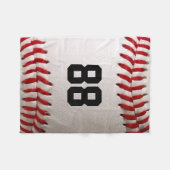 Baseball mit benutzerdefinierbarer Nummer Fleecedecke (Vorderseite (Horizontal))