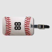 Baseball mit benutzerdefinierbarer Nummer Gepäckanhänger (Vorderseite (Horizontal))