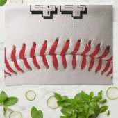 Baseball mit benutzerdefinierbarer Nummer Geschirrtuch (Gefaltet)