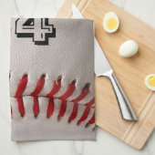 Baseball mit benutzerdefinierbarer Nummer Geschirrtuch (Viertel Falte)