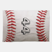 Baseball mit benutzerdefinierbarer Nummer Geschirrtuch (Horizontal)