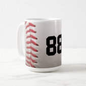 Baseball mit benutzerdefinierbarer Nummer Kaffeetasse (Vorderseite Links)