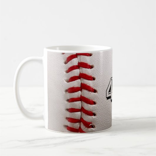 Baseball mit benutzerdefinierbarer Nummer Kaffeetasse (Links)