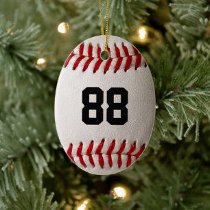 Baseball mit benutzerdefinierbarer Nummer Keramik Ornament