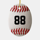 Baseball mit benutzerdefinierbarer Nummer Keramik Ornament (Vorne)
