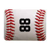 Baseball mit benutzerdefinierbarer Nummer Magnet (Horizontal)