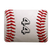 Baseball mit benutzerdefinierbarer Nummer Magnet (Horizontal)