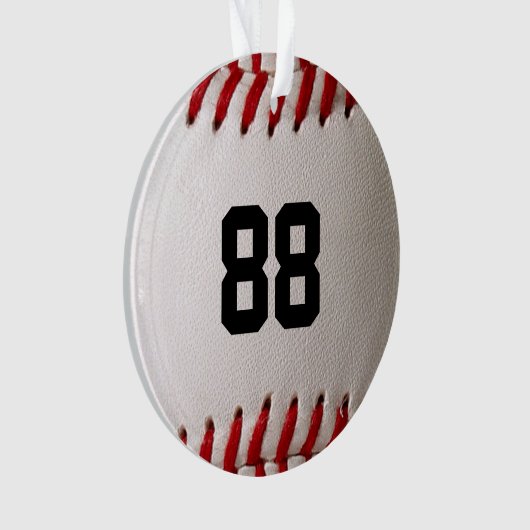 Baseball mit benutzerdefinierbarer Nummer Ornament (Vorderseite)