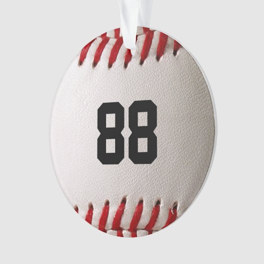 Baseball mit benutzerdefinierbarer Nummer Ornament (Vorderseite)