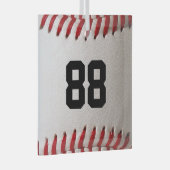Baseball mit benutzerdefinierbarer Nummer Ornament Aus Glas (Vorderseite Rechts)
