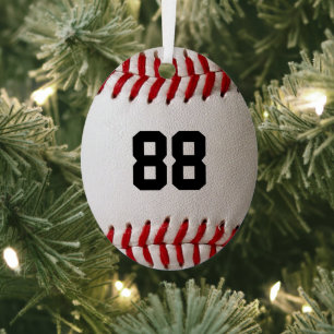 Baseball mit benutzerdefinierbarer Nummer Ornament Aus Metall