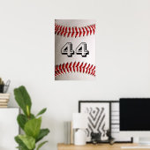 Baseball mit benutzerdefinierbarer Nummer Poster (Heimbüro)