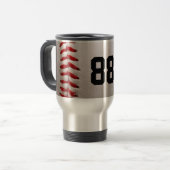 Baseball mit benutzerdefinierbarer Nummer Reisebecher (Vorderseite Links)