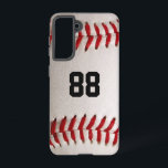 Baseball mit benutzerdefinierbarer Nummer Samsung Galaxy Hülle<br><div class="desc">Ein Makrofoto eines nagelneuen Baseballs mit roter Naht. Perfektes Geschenk für den Baseball- oder Softball-Sportfan.</div>