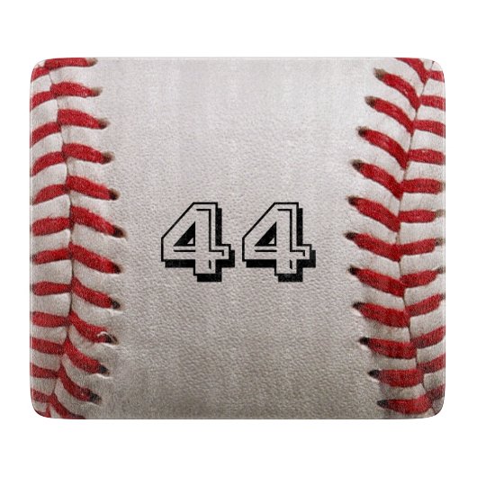 Baseball mit benutzerdefinierbarer Nummer Schneidebrett (Vorderseite)