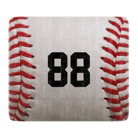 Baseball mit benutzerdefinierbarer Nummer Schneidebrett (Vorderseite)