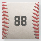 Baseball mit benutzerdefinierbarer Nummer Steinuntersetzer (Vorderseite)
