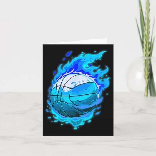 Baseball Mit Blauer Flamme Karte (Vorderseite)