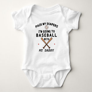 Baseball mit Daddy Baseball-Vater Baseball Baby Strampler