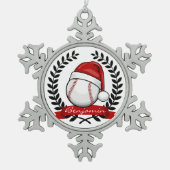 Baseball mit einer schneeflocken Zinn-Ornament (Vorderseite)