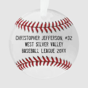 Baseball mit Foto auf der Rückseite Personalisier Ornament