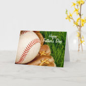 Baseball mit Glove Happy Vatertag Karte (Gelbe Blume)