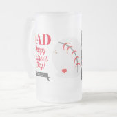 Baseball mit Herzsport Foto Vatertag Mattglas Bierglas (Vorderseite Links)