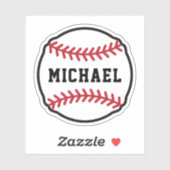 Baseball mit individuelle Name oder Text Aufkleber (Blatt)