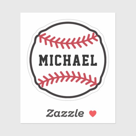 Baseball mit individuelle Name oder Text Aufkleber (Blatt)