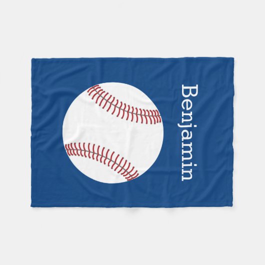 Baseball mit Individuelle Name - Royal Blue Fleecedecke (Vorderseite (Horizontal))