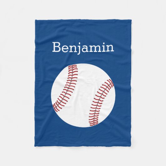 Baseball mit Individuelle Name - Royal Blue Fleecedecke (Vorderseite)
