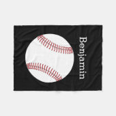 Baseball mit Individuelle Name - Schwarz Fleecedecke (Vorderseite (Horizontal))