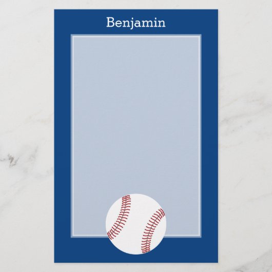 Baseball mit individuellem Namen - königliches Briefpapier (Vorderseite)